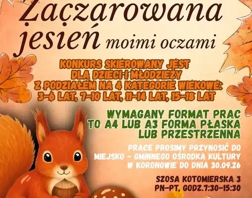 Konkurs plastyczny „Zaczarowana jesień moimi oczami” w Koronowie