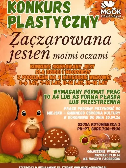 Konkurs plastyczny „Zaczarowana jesień moimi oczami” w Koronowie