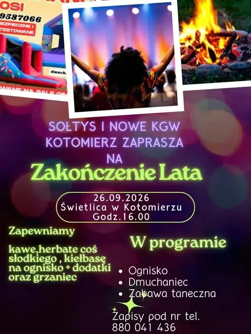 Zabawa taneczna i ognisko w Kotomierzu – zapisy trwają