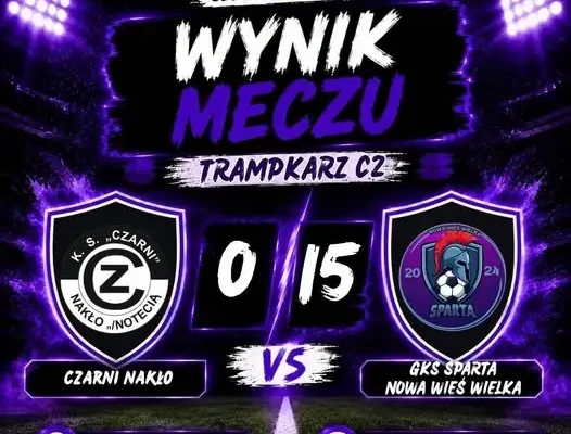 Trampkarze Sparty Nowa Wieś Wielka rozgromili Czarnych Nakło 15:0