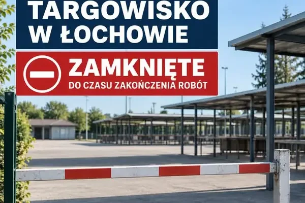 Targowisko w Łochowie zamknięte do października. Trwa utwardzanie placu
