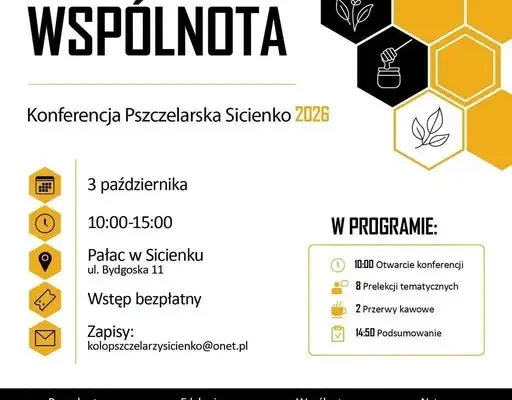Konferencja Pszczelarska w Sicienku – 3 października w Pałacu