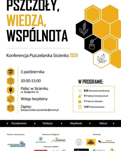 Konferencja Pszczelarska w Sicienku – 3 października w Pałacu