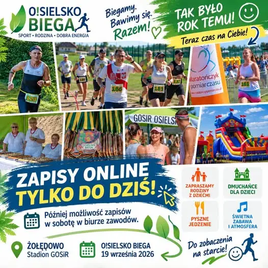 O!SIELSKO BIEGA wraca do Żołędowa – w sobotę 19 września bieg, festyn i rodzinna atmosfera