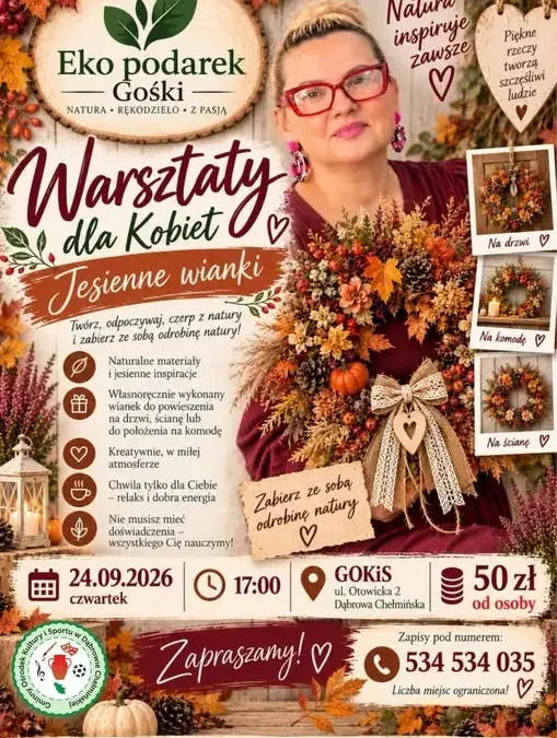 Jesienne wianki w Gminie Dąbrowa Chełmińska – warsztaty dla kobiet
