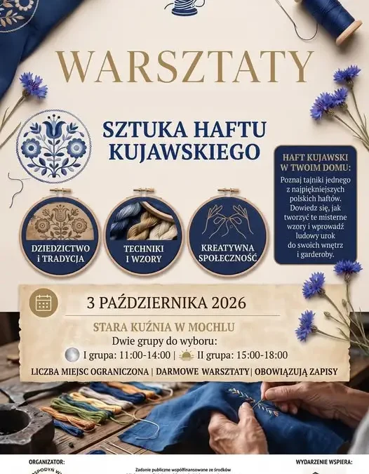 Mochle: warsztaty biżuterii ludowej za nami, czas na haft kujawski