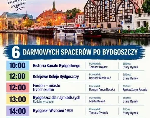 Bydgoszcz zaprasza na bezpłatne spacery z okazji Dnia Turystyki