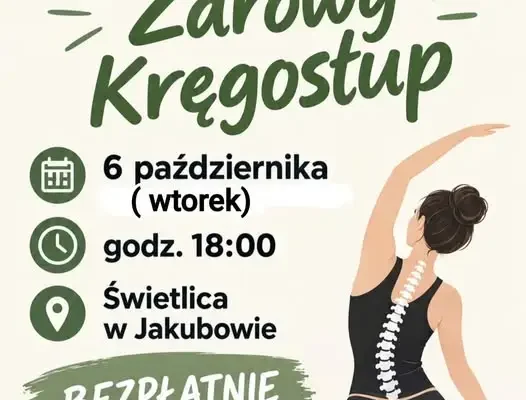 Ćwiczenia „Zdrowy Kręgosłup” w Jakubowie – zaproszenie na 6 października