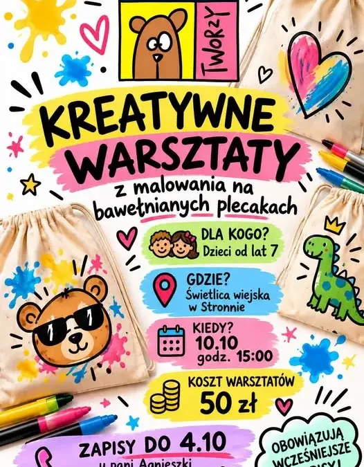 Warsztaty malowania w Świetlicy Wiejskiej w Stronnie – 10 października