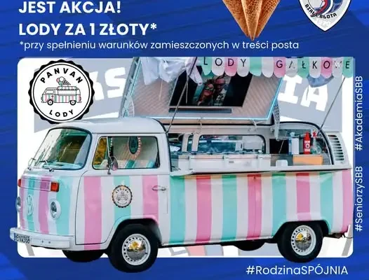 Lody za 1 zł dla kibiców Spójni Białe Błota – akcja trwa dziś do 18:00