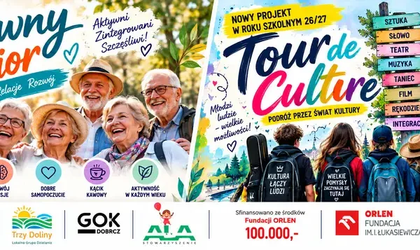 Seniorzy z gminy Dobrcz ćwiczą z kijami nordic walking