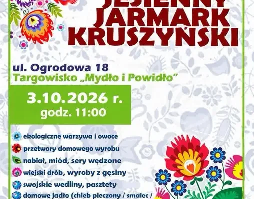 XVIII Jesienny Jarmark Kruszyński – zaproszenie od sołtysa