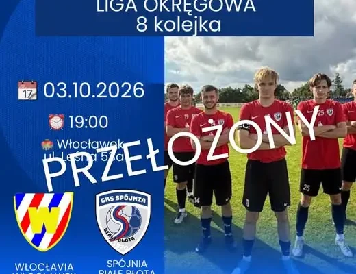 Mecz Spójni Białe Błota przełożony – kibice mają wolny weekend