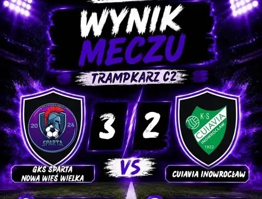 Trampkarze Sparty Nowa Wieś Wielka niepokonani. Wygrana 3:2 z Cuiavią Inowrocław