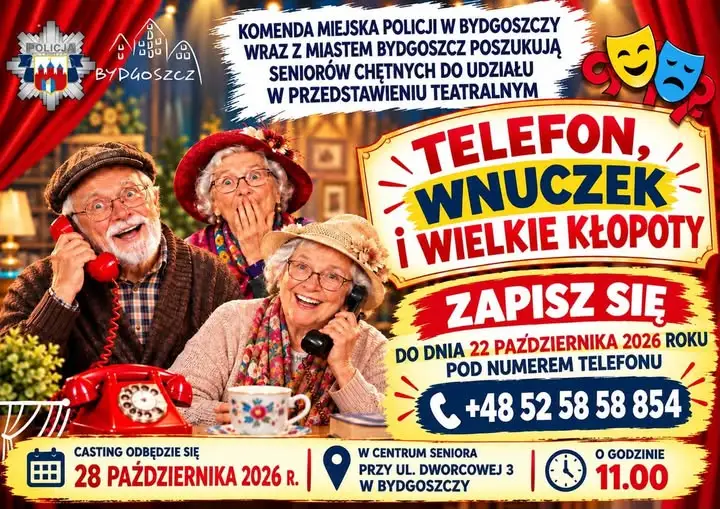 Bydgoszcz: Seniorzy mogą zagrać w spektaklu o oszustach. Trwają zapisy