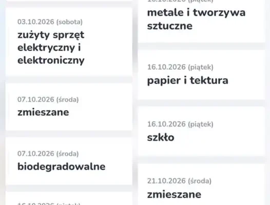 Harmonogram wywozu odpadów w październiku – w sobotę odbiór wielkogabarytowych i elektrośmieci
