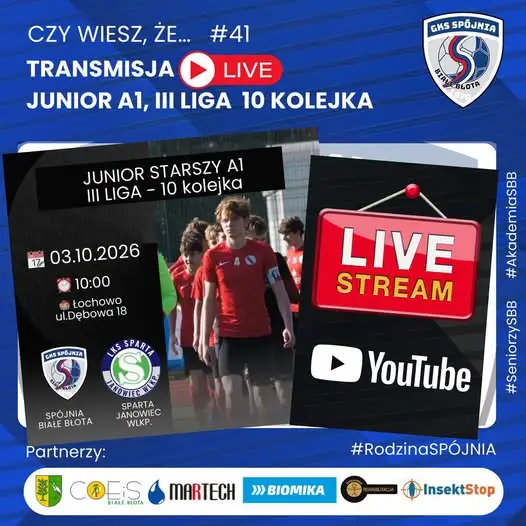 Mecz na szczycie w Łochowie: GKS Spójnia Białe Błota kontra niepokonana Sparta Janowiec Wielkopolski