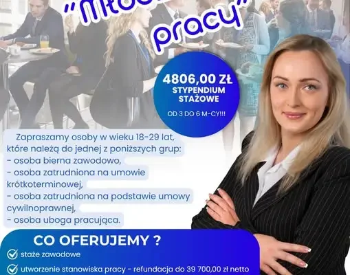 „Młodzi na rynku pracy” – staże i refundacje dla firm z Kujaw i Pomorza