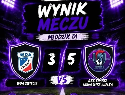 Młodzik D1 Sparty Nowa Wieś Wielka wygrywa na wyjeździe z Wdą Świecie 5:3