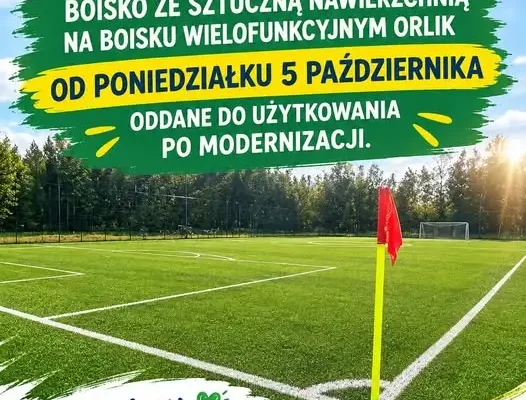 Boisko Orlik w gminie Nowe Warpno po modernizacji – obiekt z monitoringiem gotowy do gry