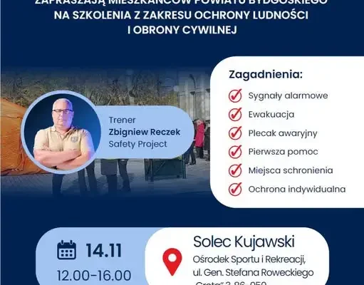 Bezpłatne szkolenie z ochrony ludności i obrony cywilnej w Solcu Kujawskim