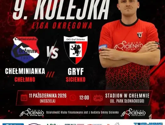 Gryf Sicienko zagra na wyjeździe z Chełminianką Chełmno w 9. kolejce