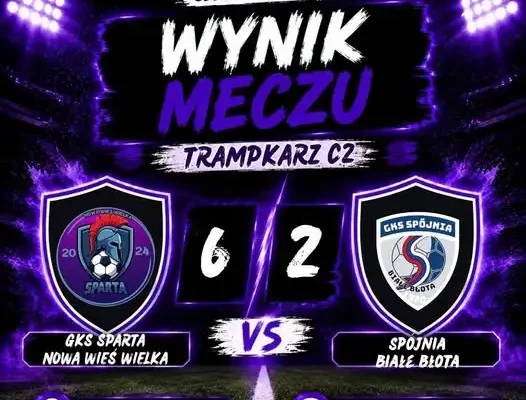 Trampkarze Sparty Nowa Wieś Wielka rozgromili Spójnię Białe Błota 6:2