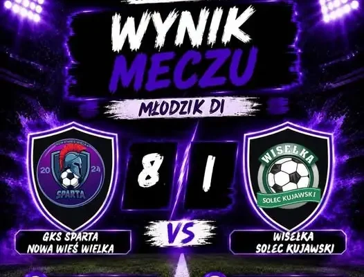 Młodzik D1 Sparty Nowa Wieś Wielka rozgromił Wisełkę Solec Kujawski 8:1