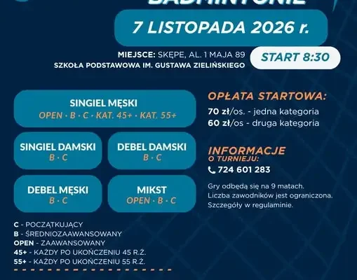 Turniej badmintona w Skępem – kolejna edycja już wkrótce
