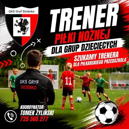 GKS Gryf Sicienko szuka trenera piłki nożnej dla dzieci