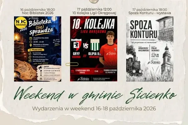 Weekendowe Sicienko: Noc Bibliotek, mecz Gryfa i wystawa w pałacu