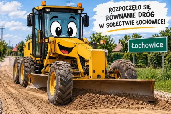 Łochowice: ruszyły prace przy równaniu dróg gruntowych