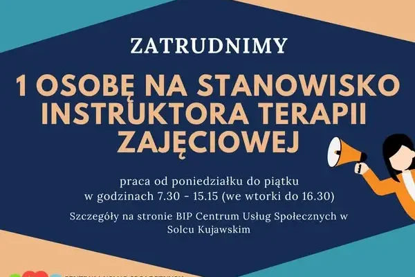 Solec Kujawski szuka instruktora terapii zajęciowej – nabór do 30 października