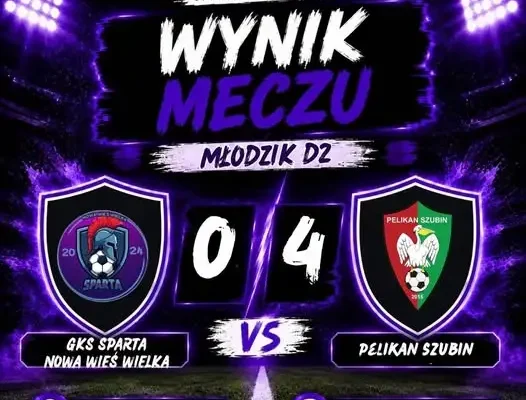 Młodzik D2 Sparty przegrywa z wiceliderem Pelikanem Szubin