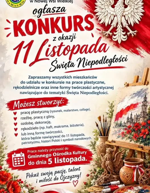 GOK Nowa Wieś Wielka zaprasza do konkursu na Święto Niepodległości