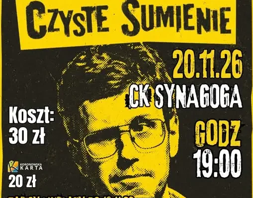 Stand-up „Czyste Sumienie” w Koronowie – Cezary Jurkiewicz na scenie