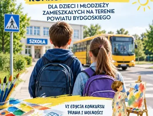 Konkurs plastyczny „Moje prawa – bezpieczna podróż” – zaproszenie dla dzieci i młodzieży z powiatu bydgoskiego
