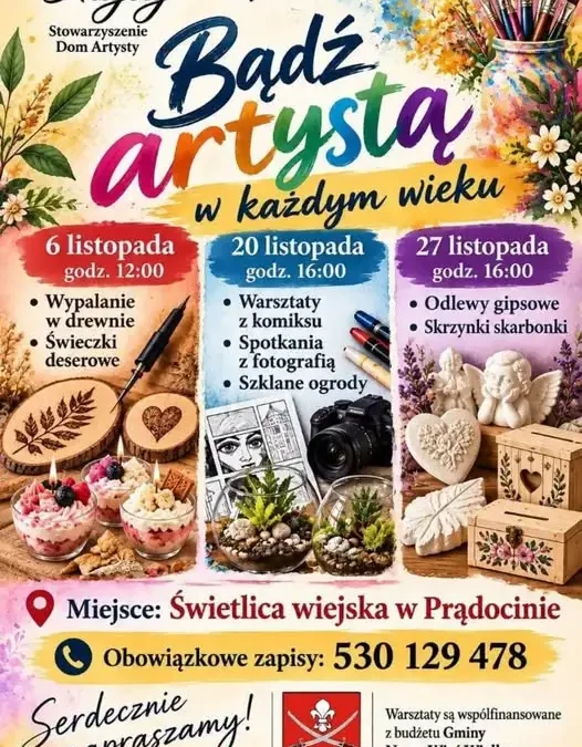 Warsztaty artystyczne w Prądocinie – rozwijaj pasje w każdym wieku