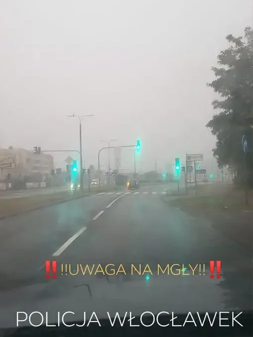 Jesienne mgły nad Włocławkiem – policja apeluje o rozwagę na drogach